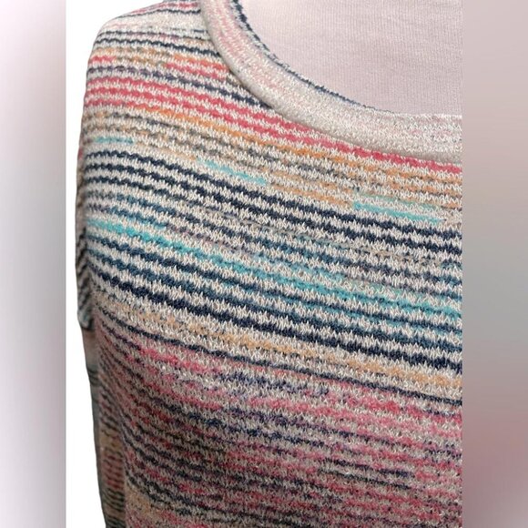 NWT HARPER HOLLY STRIPED MULTI COLOR LOOSE FIT 3/4 SLEEVE TOP- Multiple Sizes - Picture 1 of 7